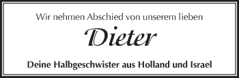 Traueranzeige von Dieter Johannes Nijhuis von Pegnitz-Zeitung